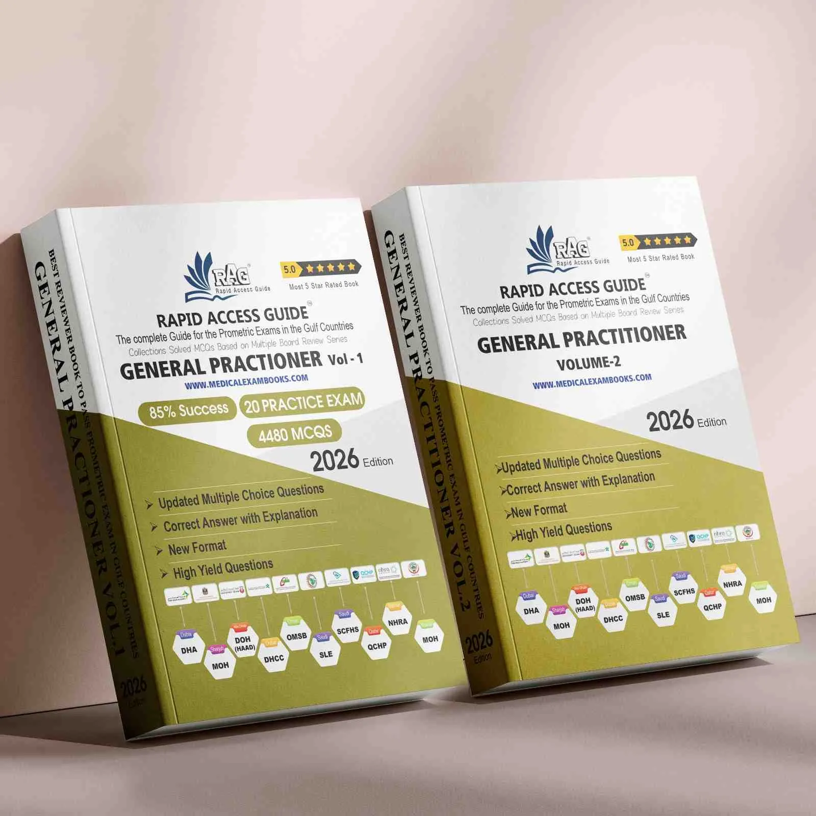 General Practitioner GP Prometric exam preparation book 2026 by Rapid Access Guide, featuring GP clinical MCQs, practice exams, updated explanations, and coverage for DHA, MOH, DOH HAAD, DHCC, OMSB, SCFHS, QCHP, and NHRA